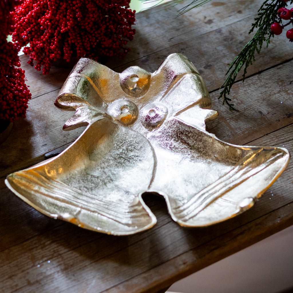 Antiqued Gold Bell Tray