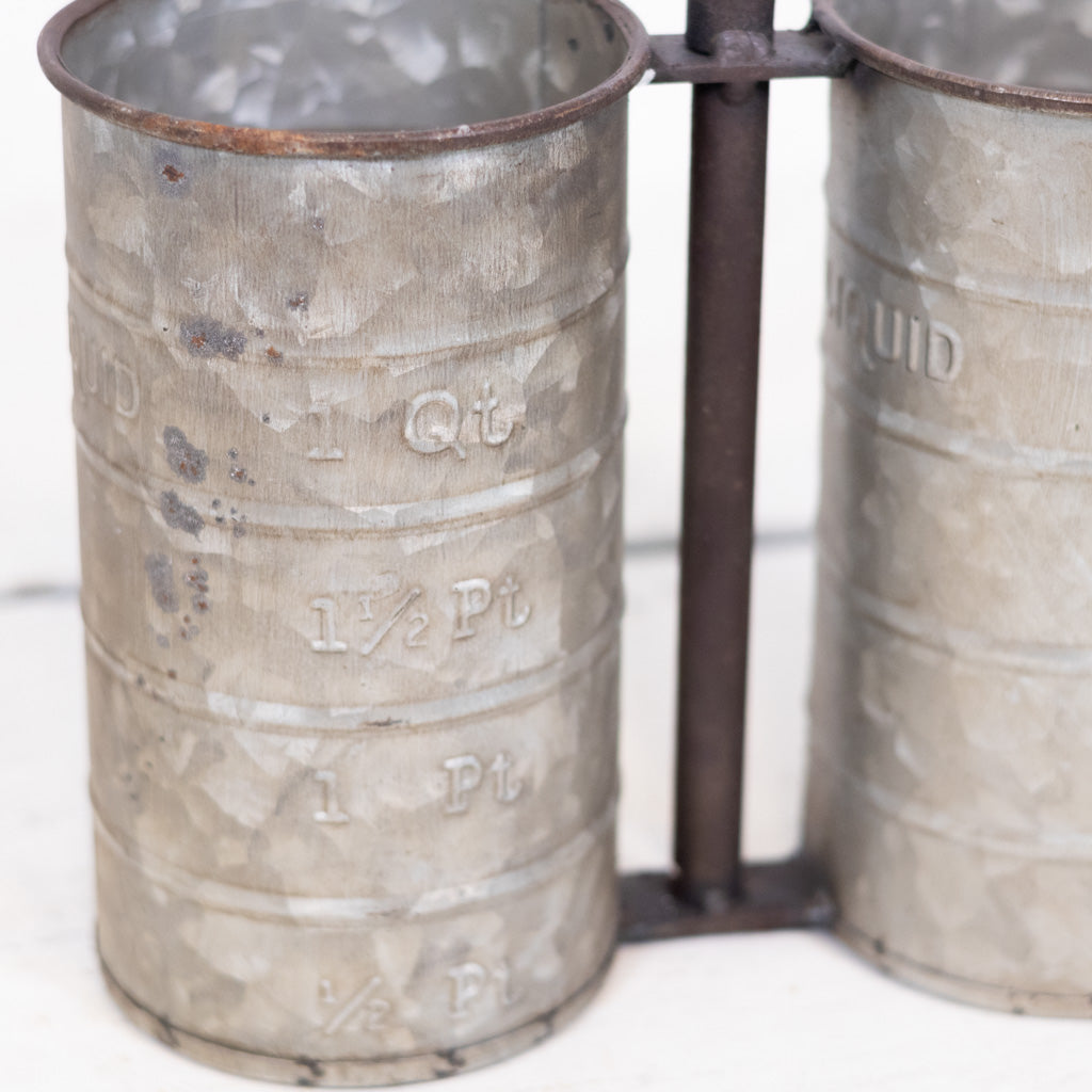 Ragon Metal Galvanized Double Wine Bottle Carrier