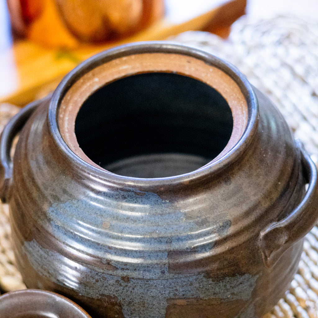 1960's Round Pottery with Lid