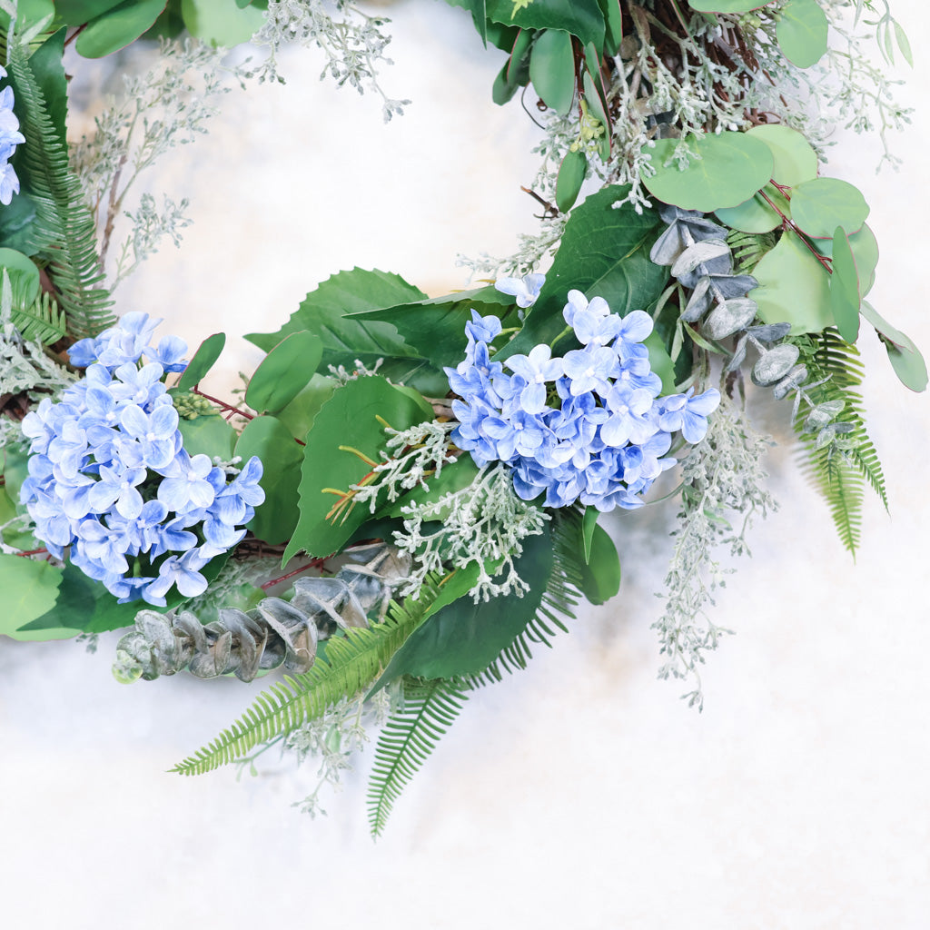 Blue Hydrangea Wreath