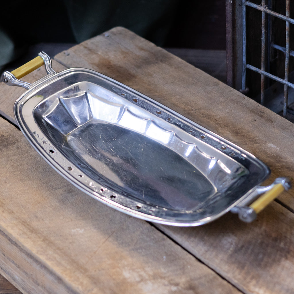 Chrome/Bakelite Bread Server Prohibition Era