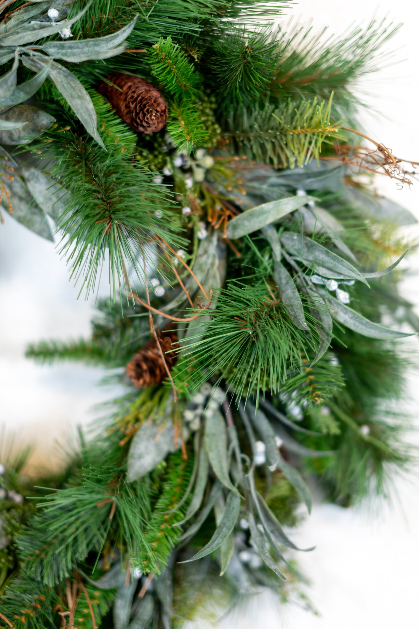 30"D Wreath Seeded Eucalyptus and Pine