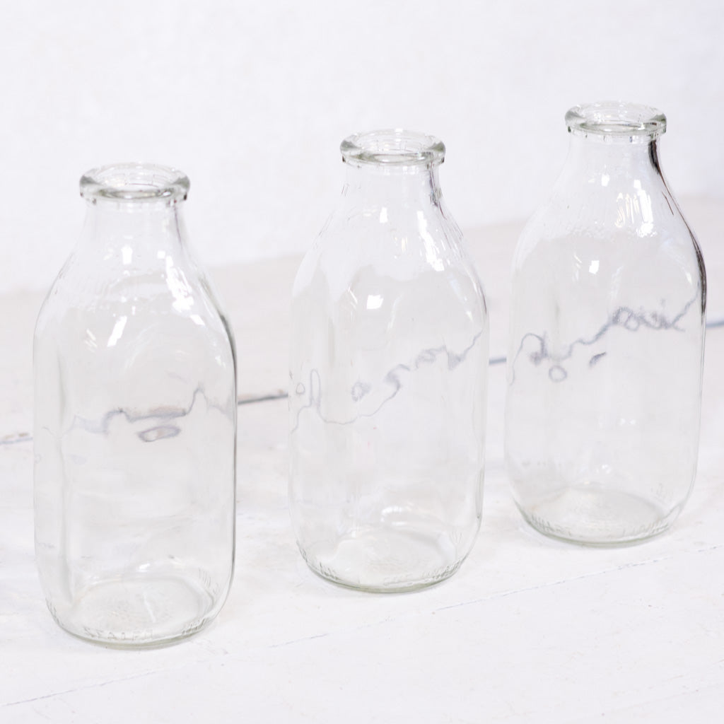 Vintage Glass Milk Bottle One Quart