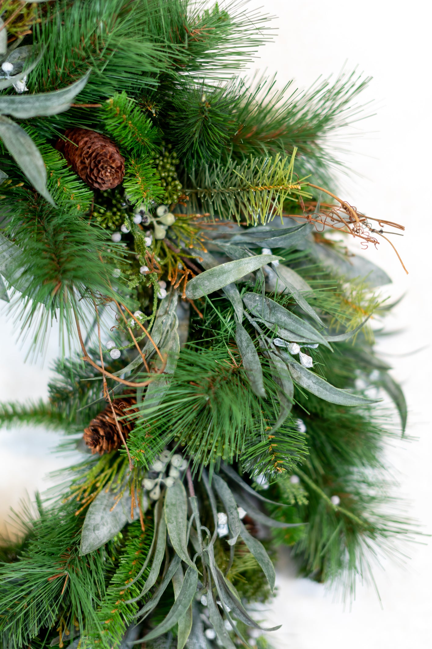 30"D Wreath Seeded Eucalyptus and Pine