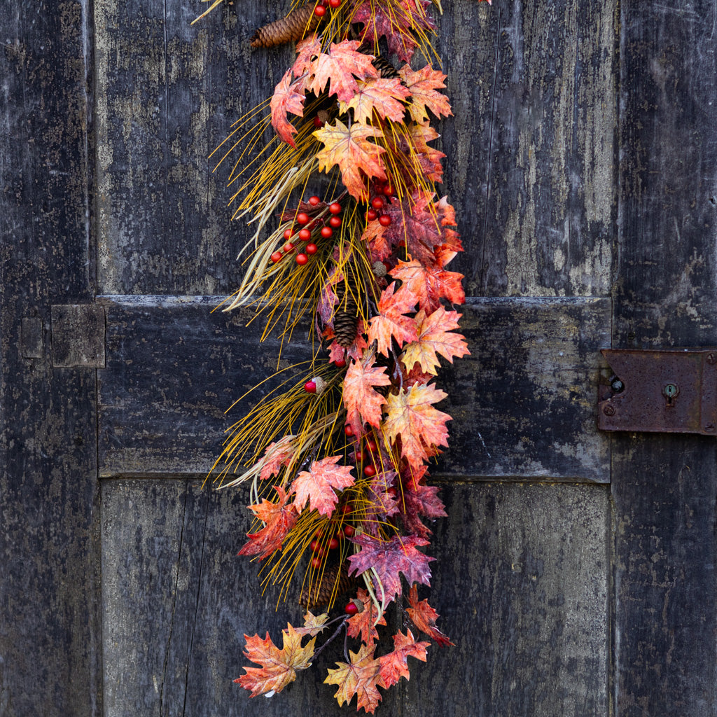 5 ft. Fall Leaf Berry and Pinecone Garland
