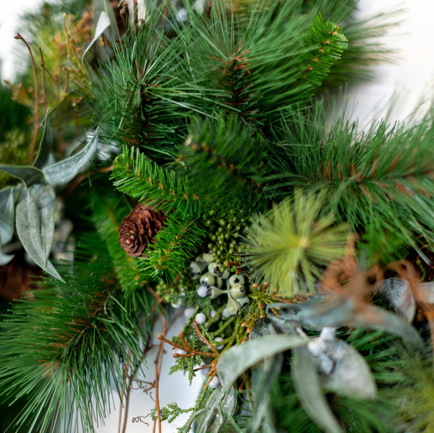 30"D Wreath Seeded Eucalyptus and Pine