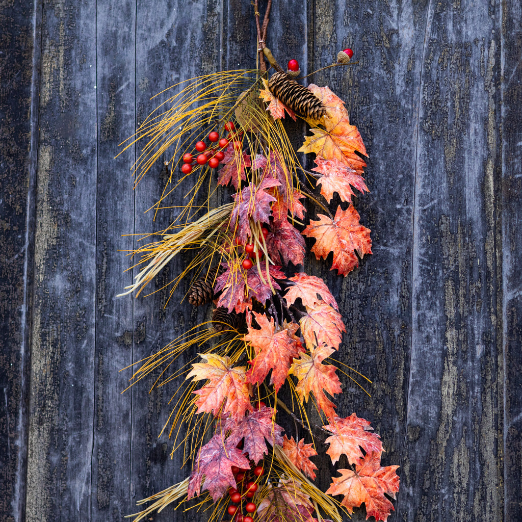 5 ft. Fall Leaf Berry and Pinecone Garland