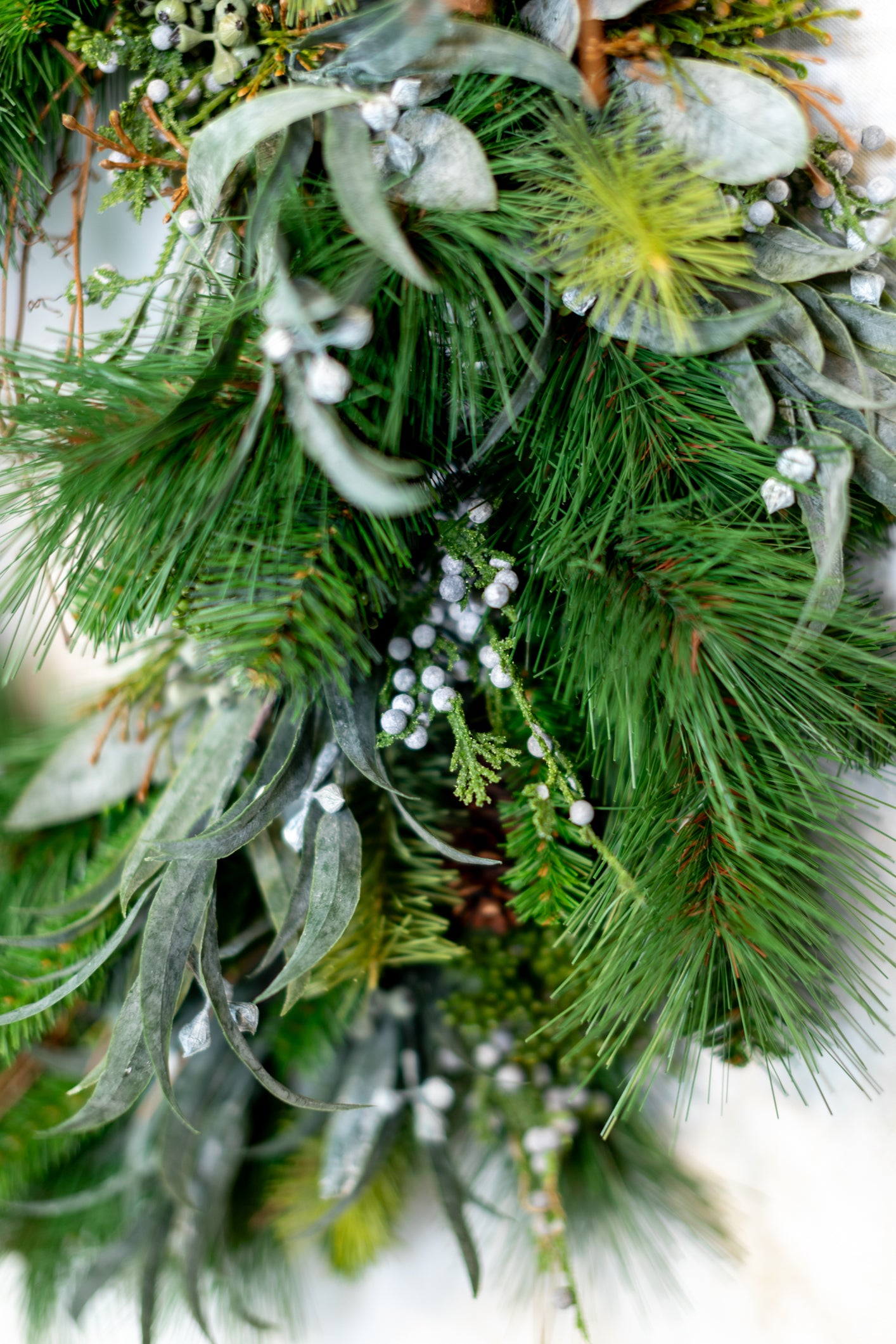 30"D Wreath Seeded Eucalyptus and Pine