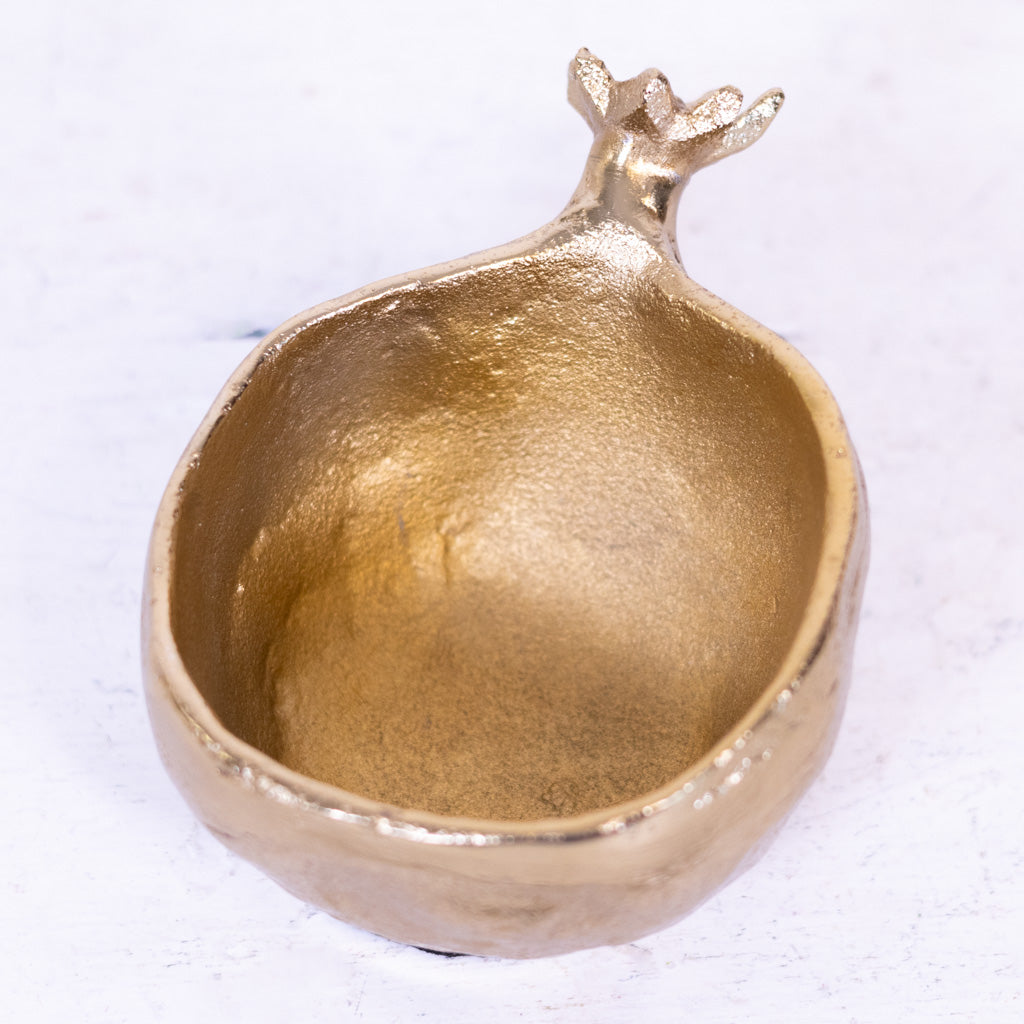 Pomegranate Gold Metal Bowl