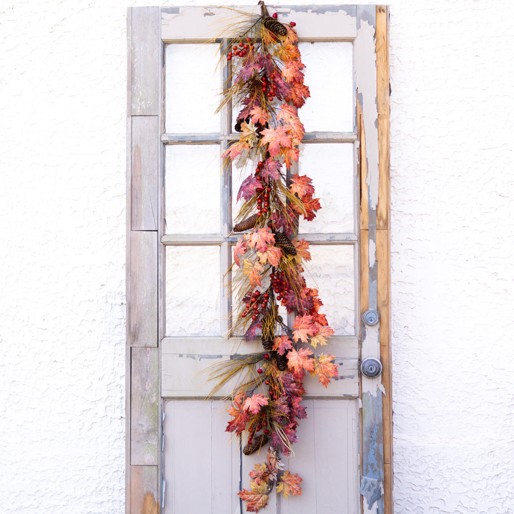 5 ft. Fall Leaf Berry and Pinecone Garland