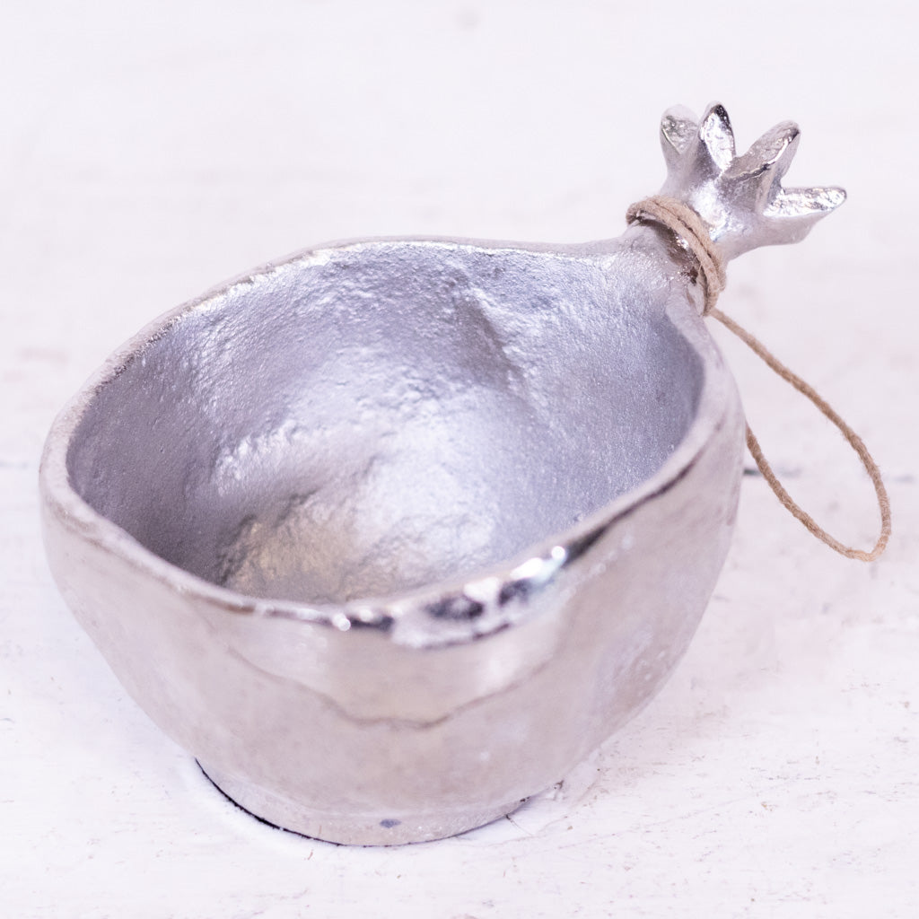 Pomegranate Silver Metal Bowl