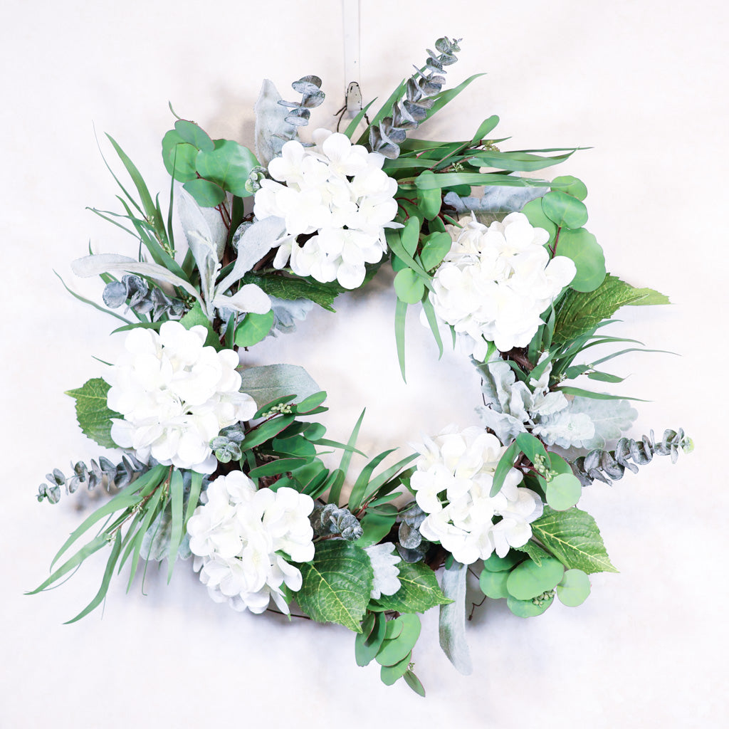 White Hydrangea Wreath