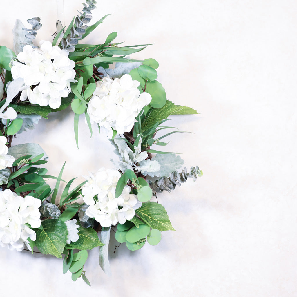 White Hydrangea Wreath