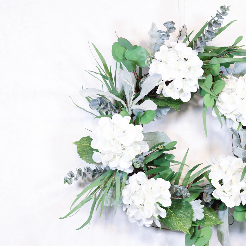 White Hydrangea Wreath