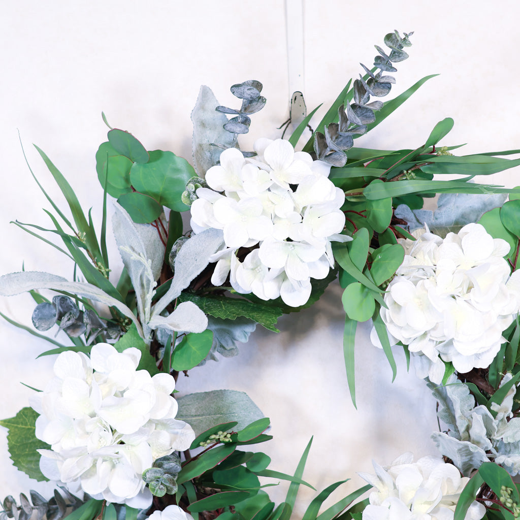 White Hydrangea Wreath