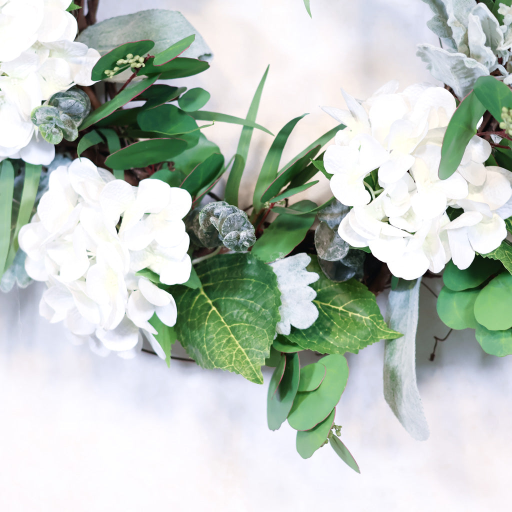 White Hydrangea Wreath