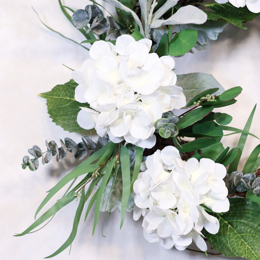 White Hydrangea Wreath