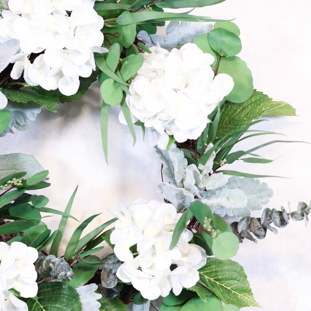 White Hydrangea Wreath