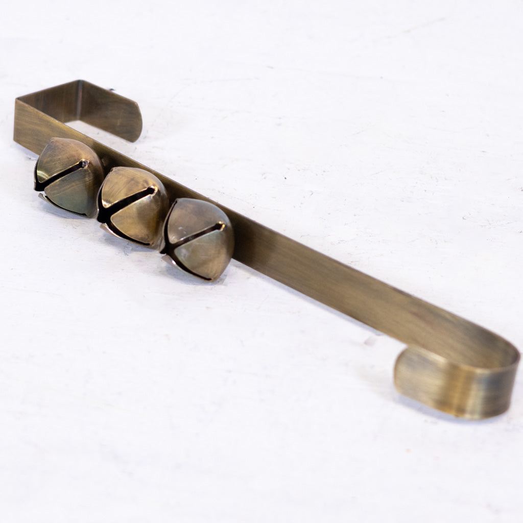 Brass Antique Wreath Hanger with Bells