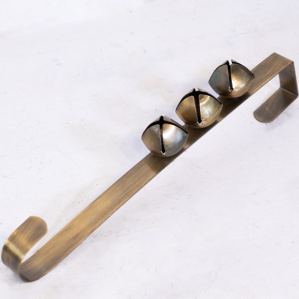 Brass Antique Wreath Hanger with Bells