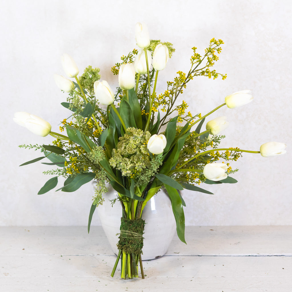 White Tulip Herb Bouquet