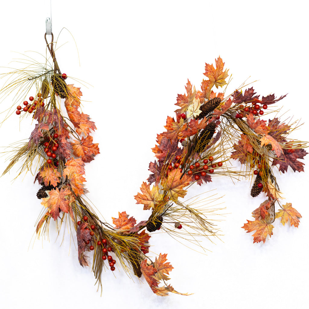 5 ft. Fall Leaf Berry and Pinecone Garland