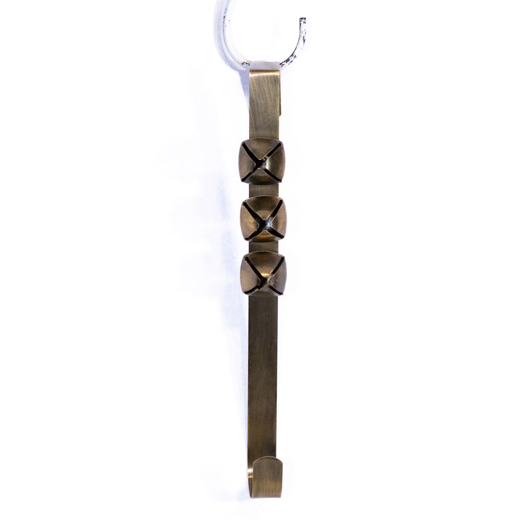 Brass Antique Wreath Hanger with Bells