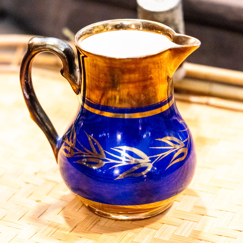 Vintage Wade Heath & Co Blue Copper Luster Pitcher