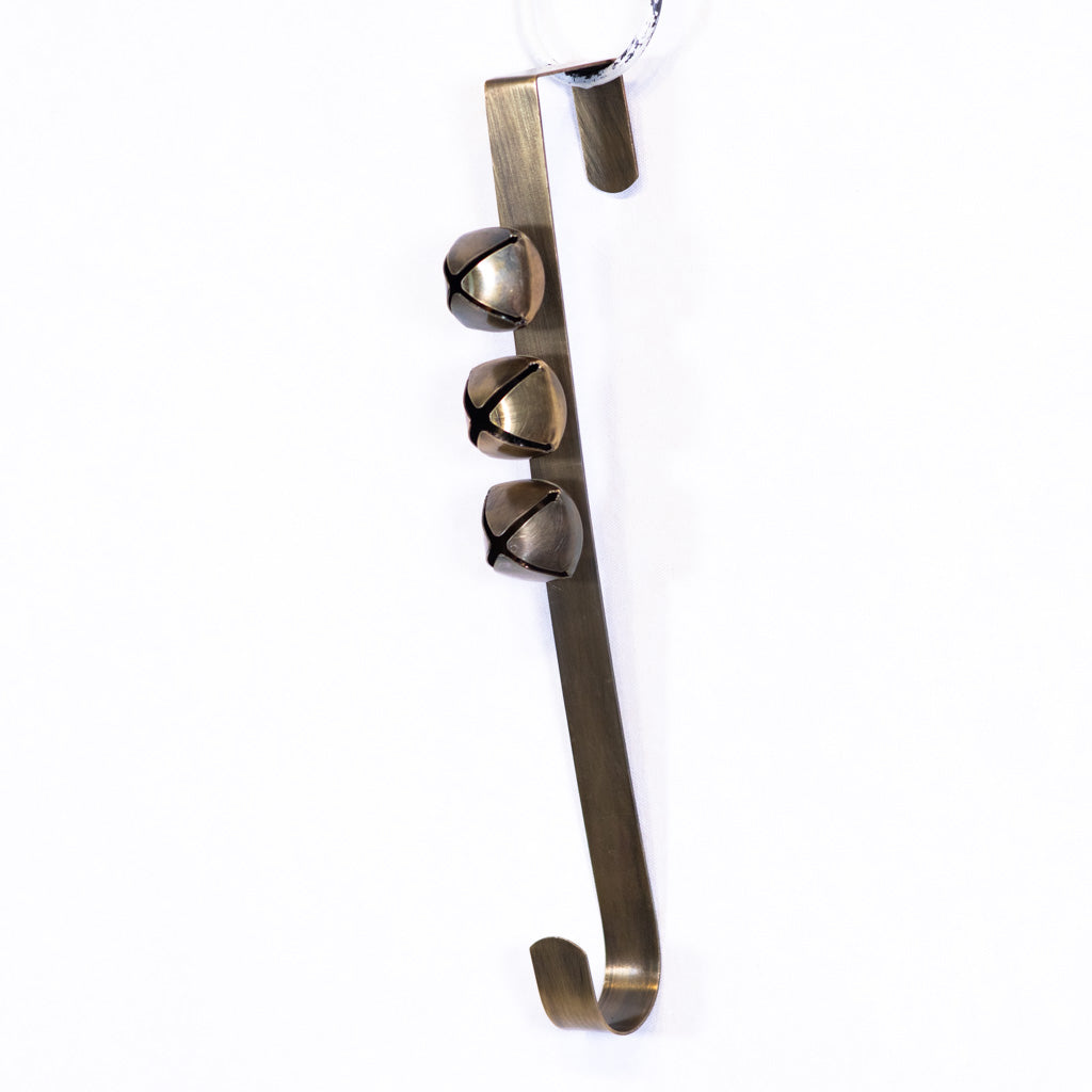 Brass Antique Wreath Hanger with Bells