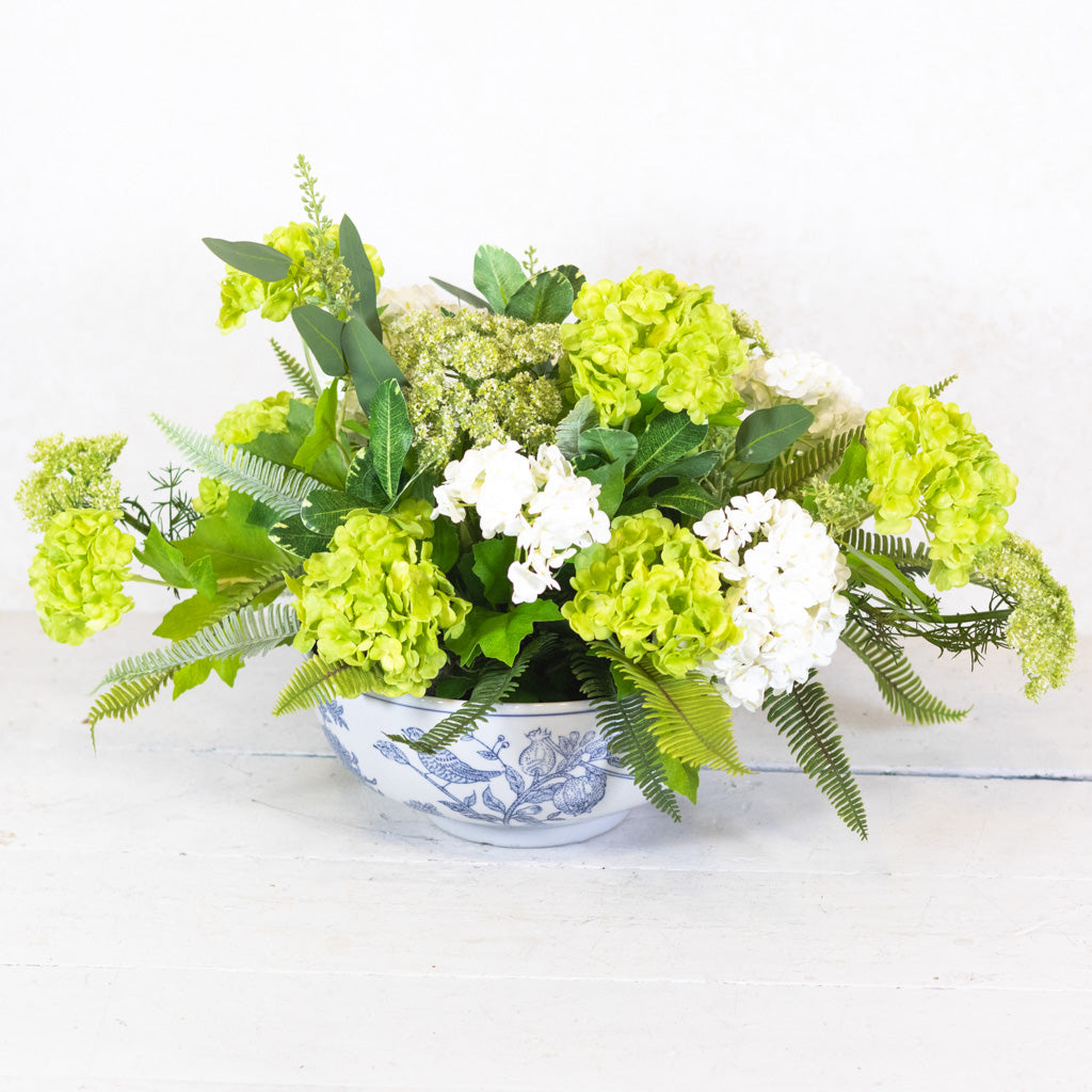 Lime Green Viburnum Centerpiece