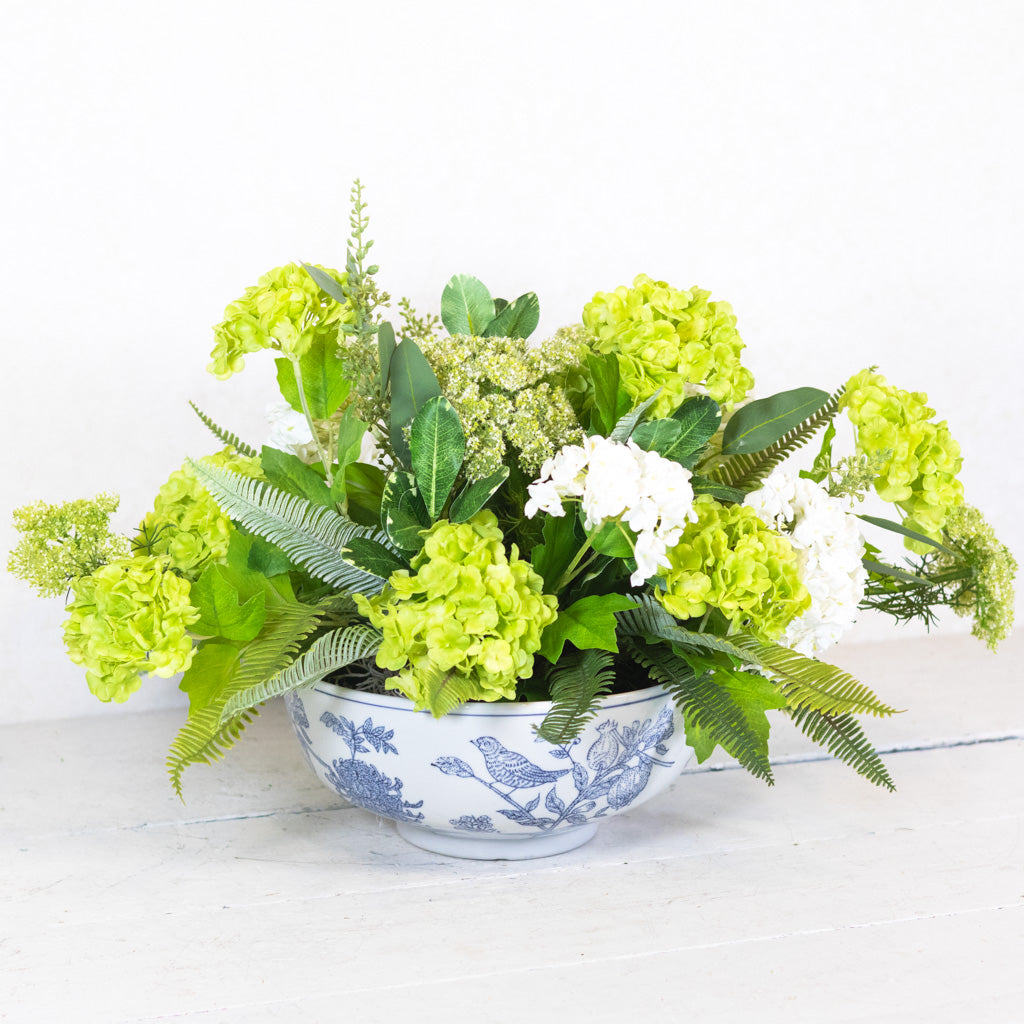 Lime Green Viburnum Centerpiece