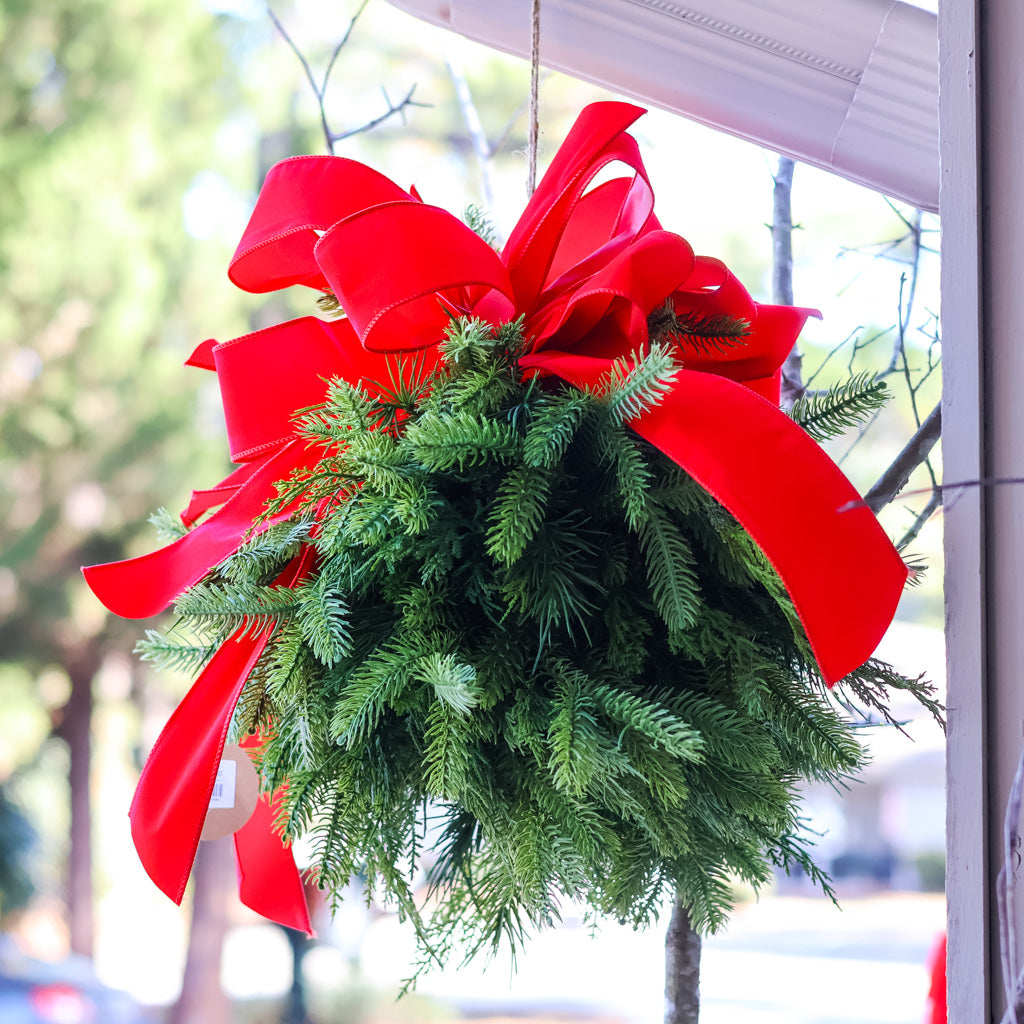 Evergreen Kissing Ball with Bows