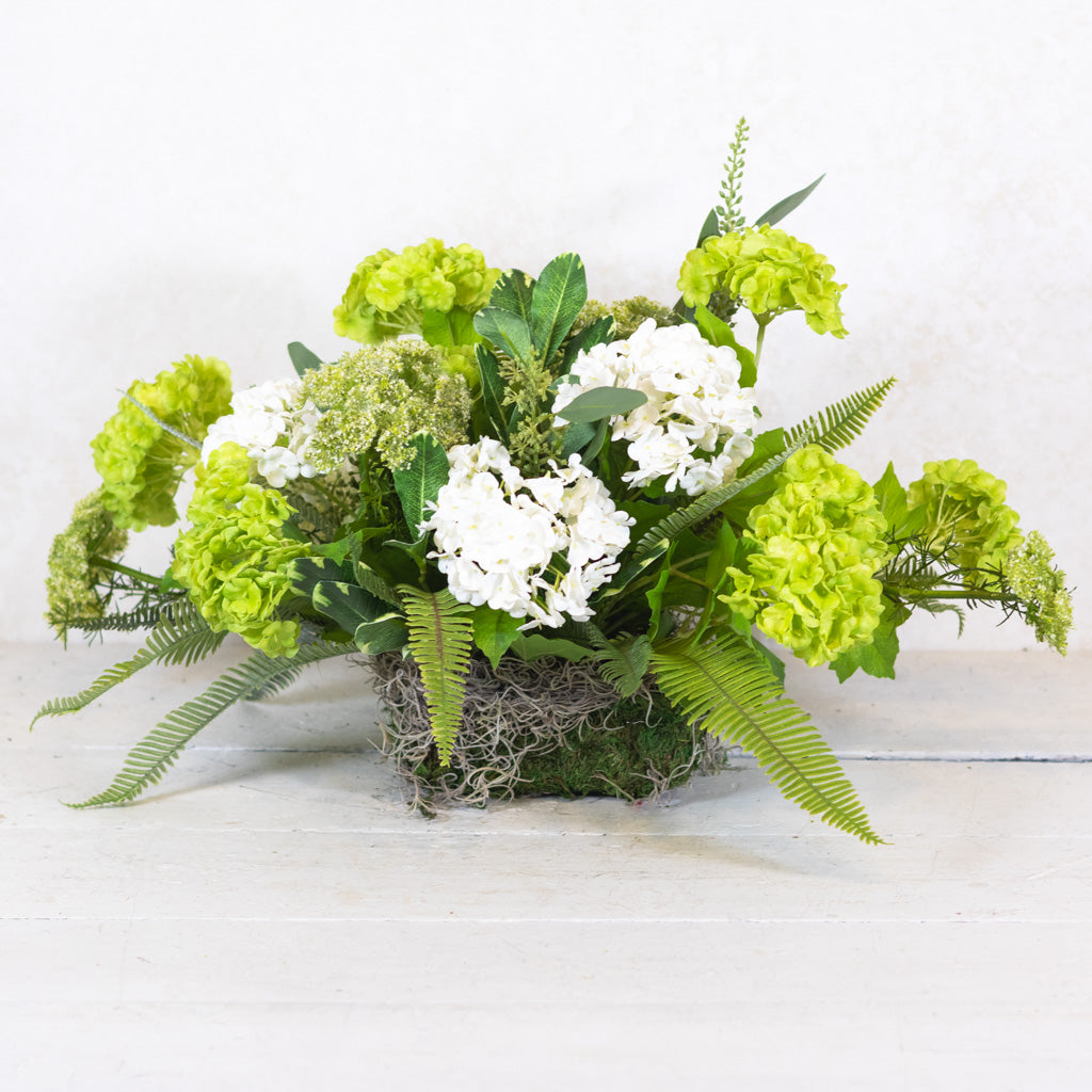 Lime Green Viburnum Centerpiece