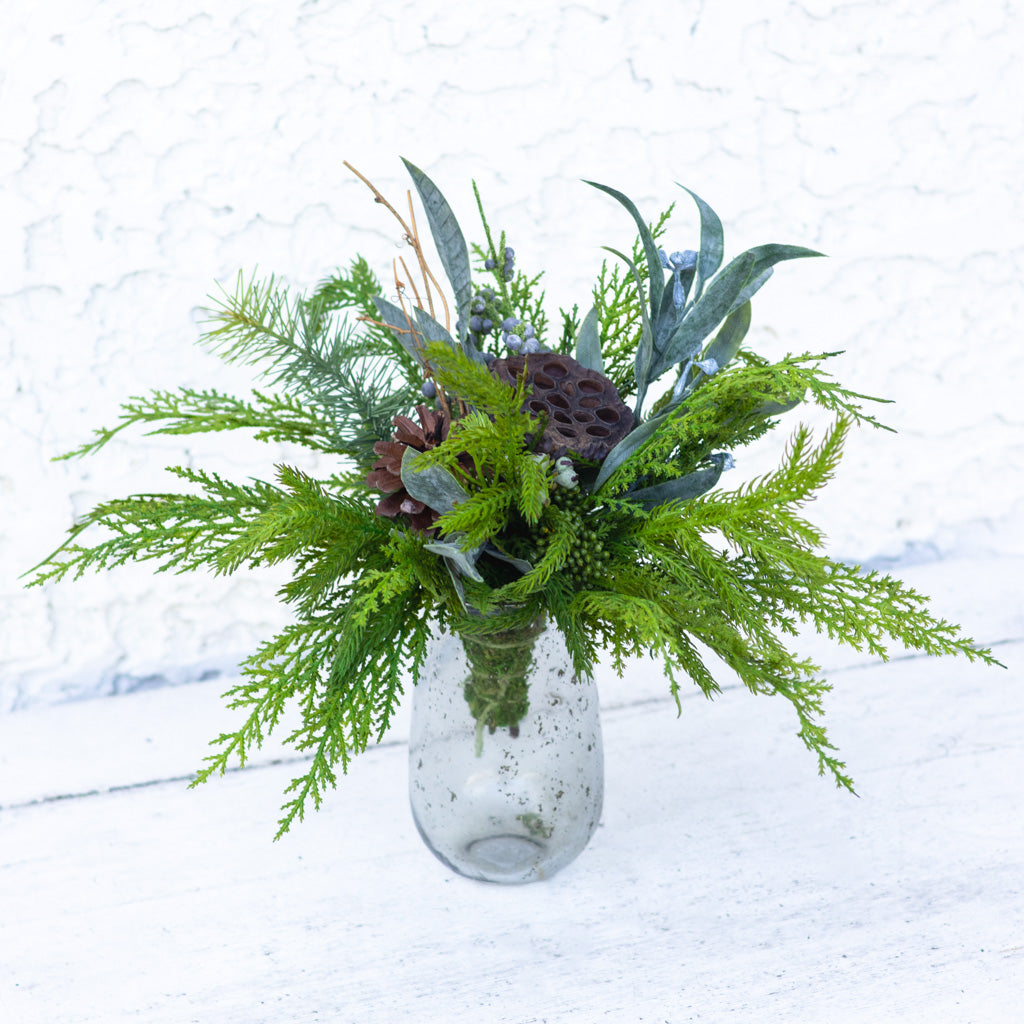 Faux Real Evergreen Holiday Petite Bouquet