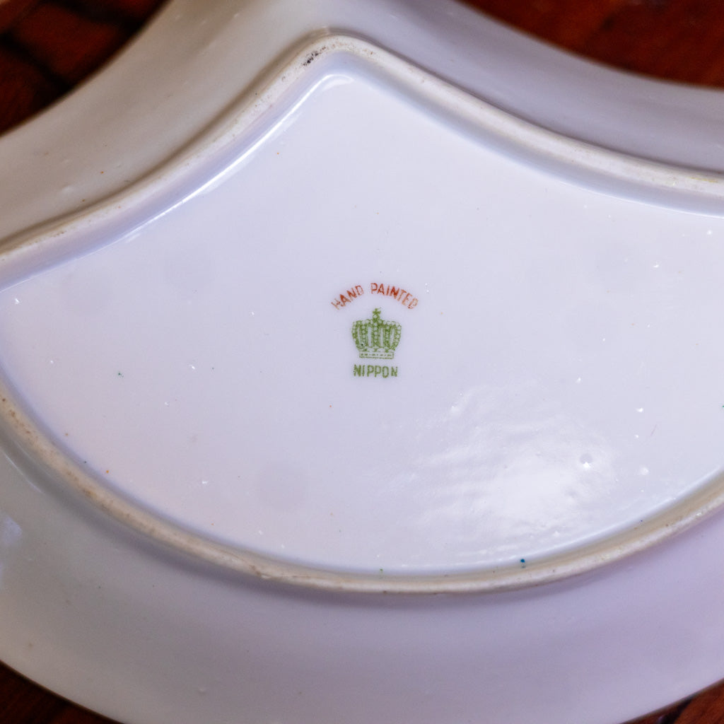 Vintage Hand Painted Cresent Tray