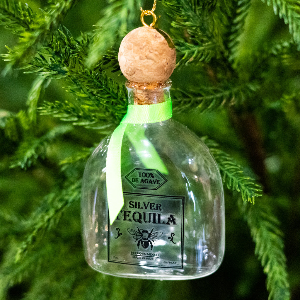 Tequila Bottle Glass Ornament