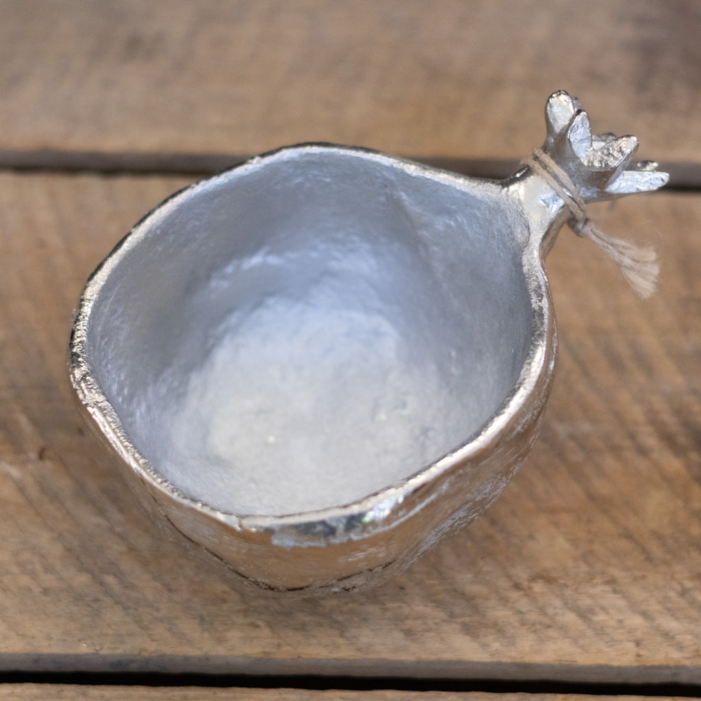 Pomegranate Silver Metal Bowl