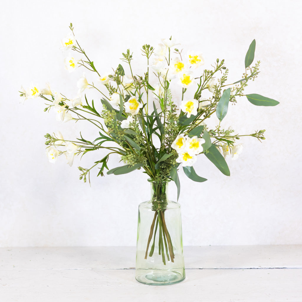 White Delphinium Bouquet Drop In