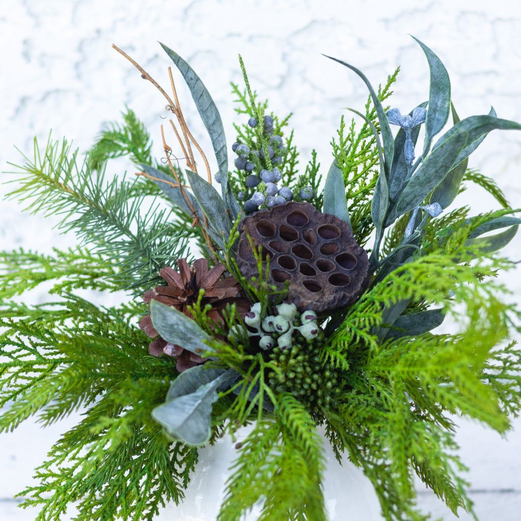 Faux Real Evergreen Holiday Petite Bouquet