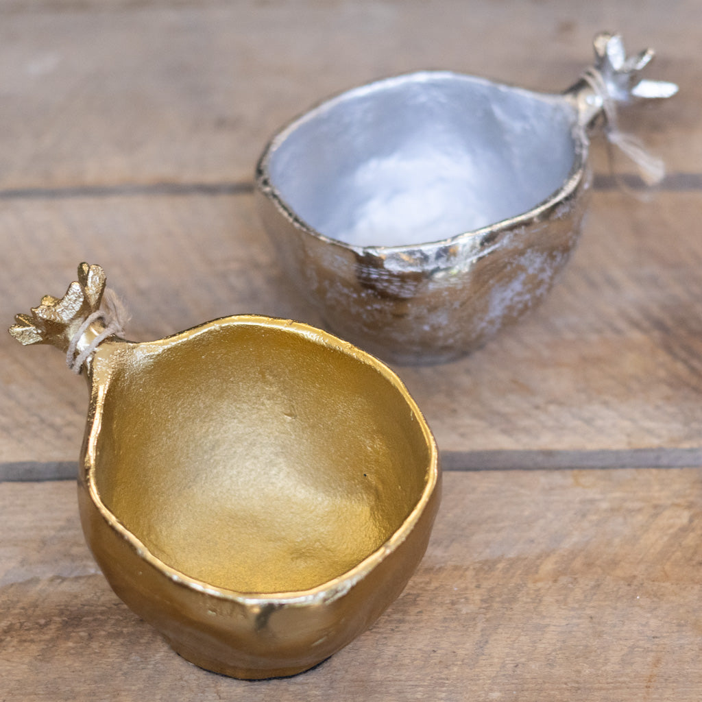 Pomegranate Gold Metal Bowl
