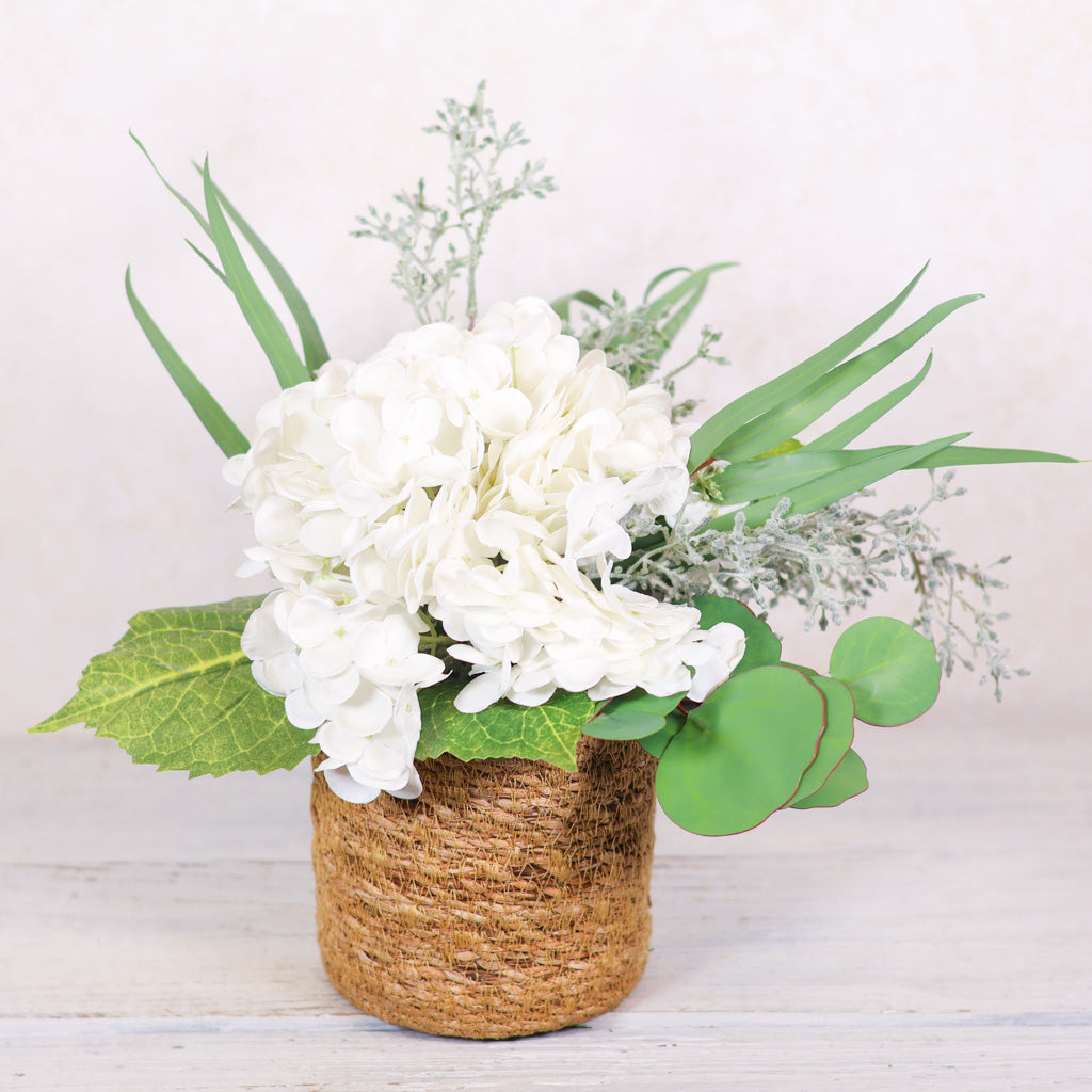 Single White Hydrangea Bouquet Drop In