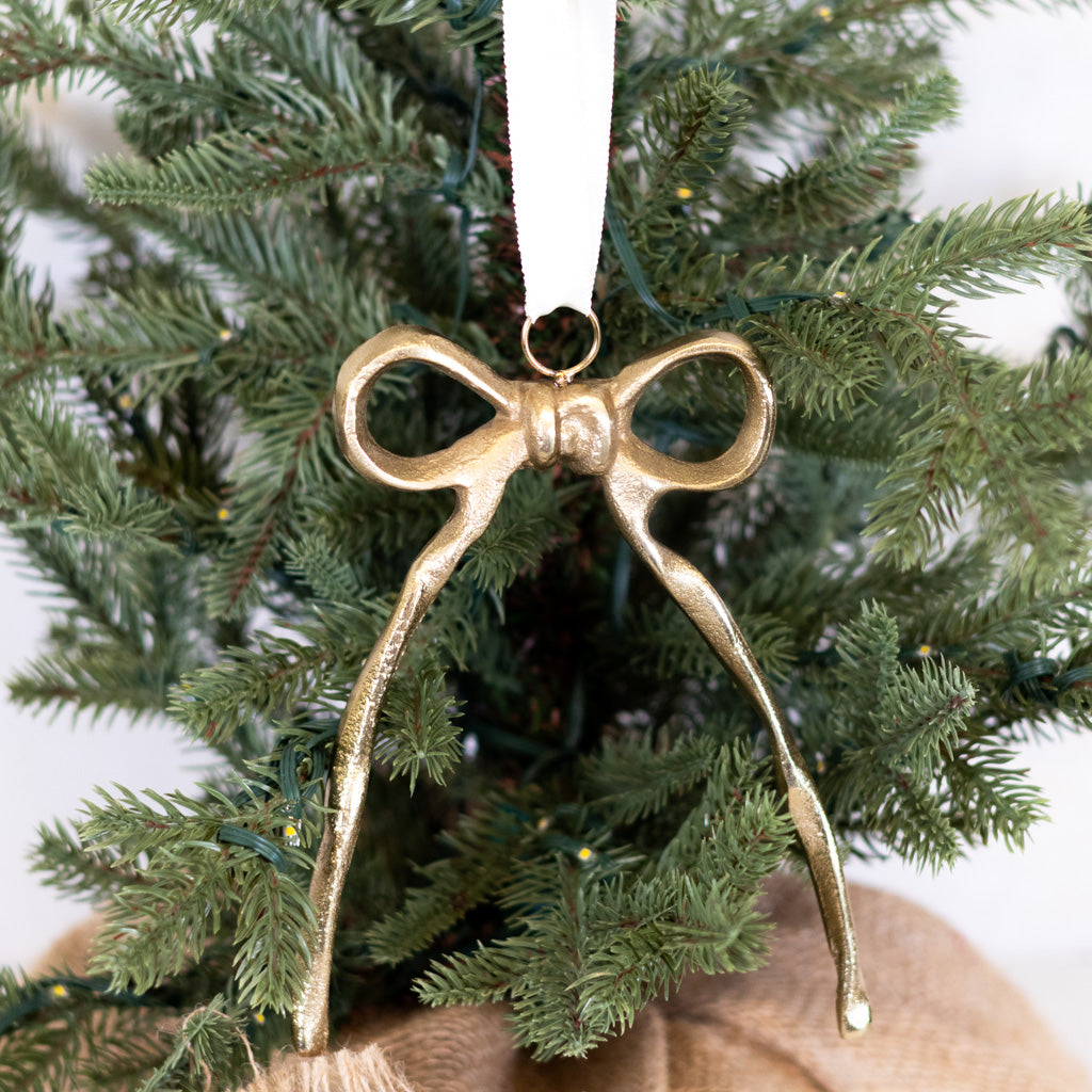 Gold Hanging Ribbon Ornament