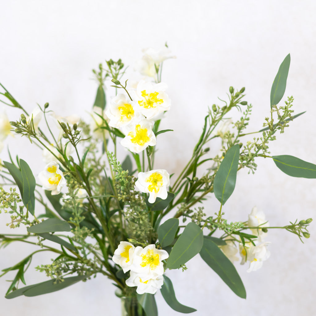 White Delphinium Bouquet Drop In