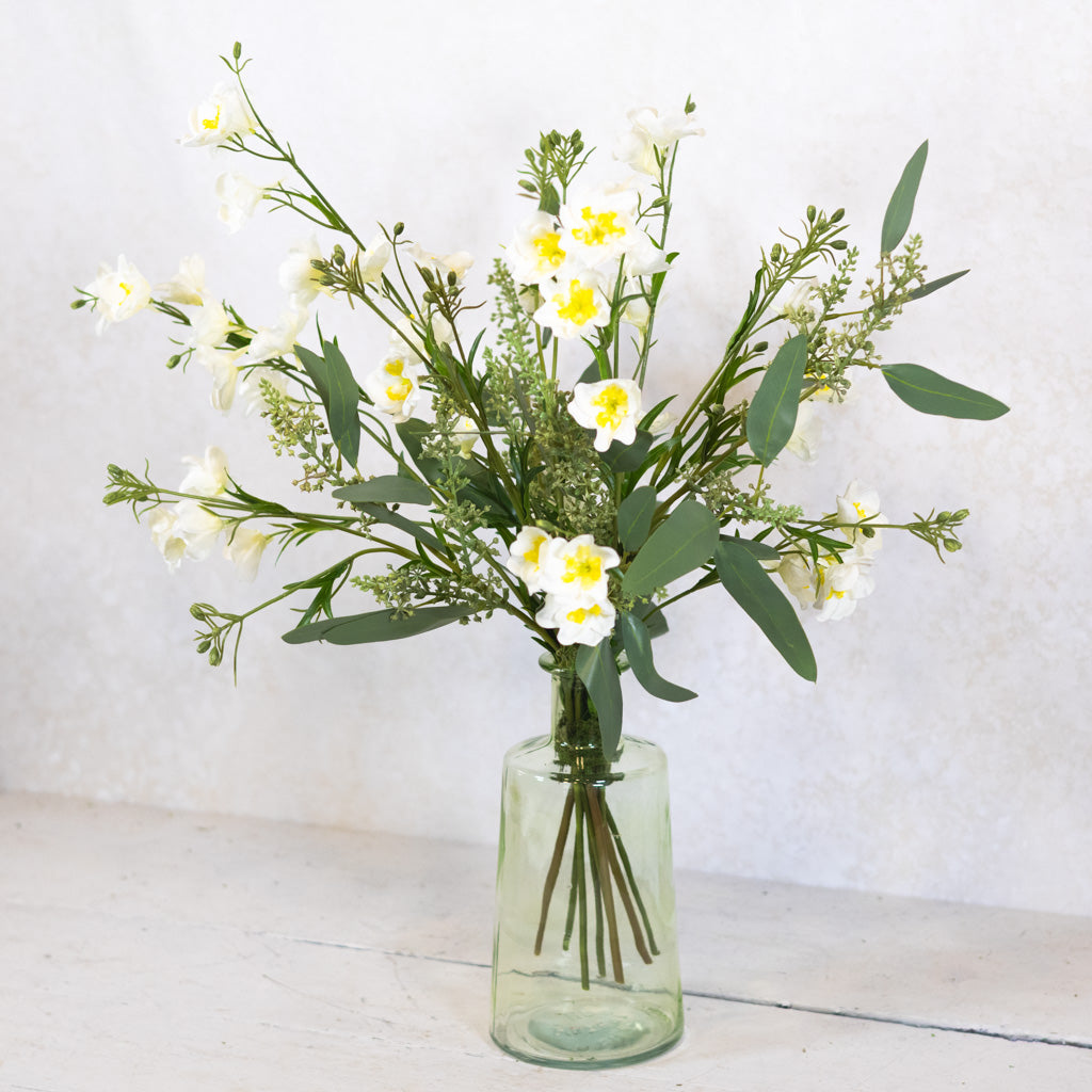 White Delphinium Bouquet Drop In