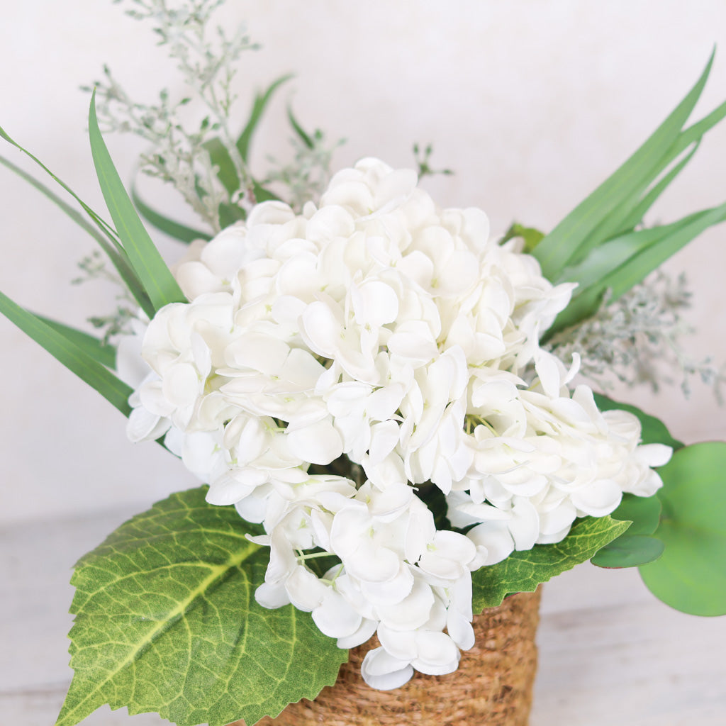 Single White Hydrangea Bouquet Drop In