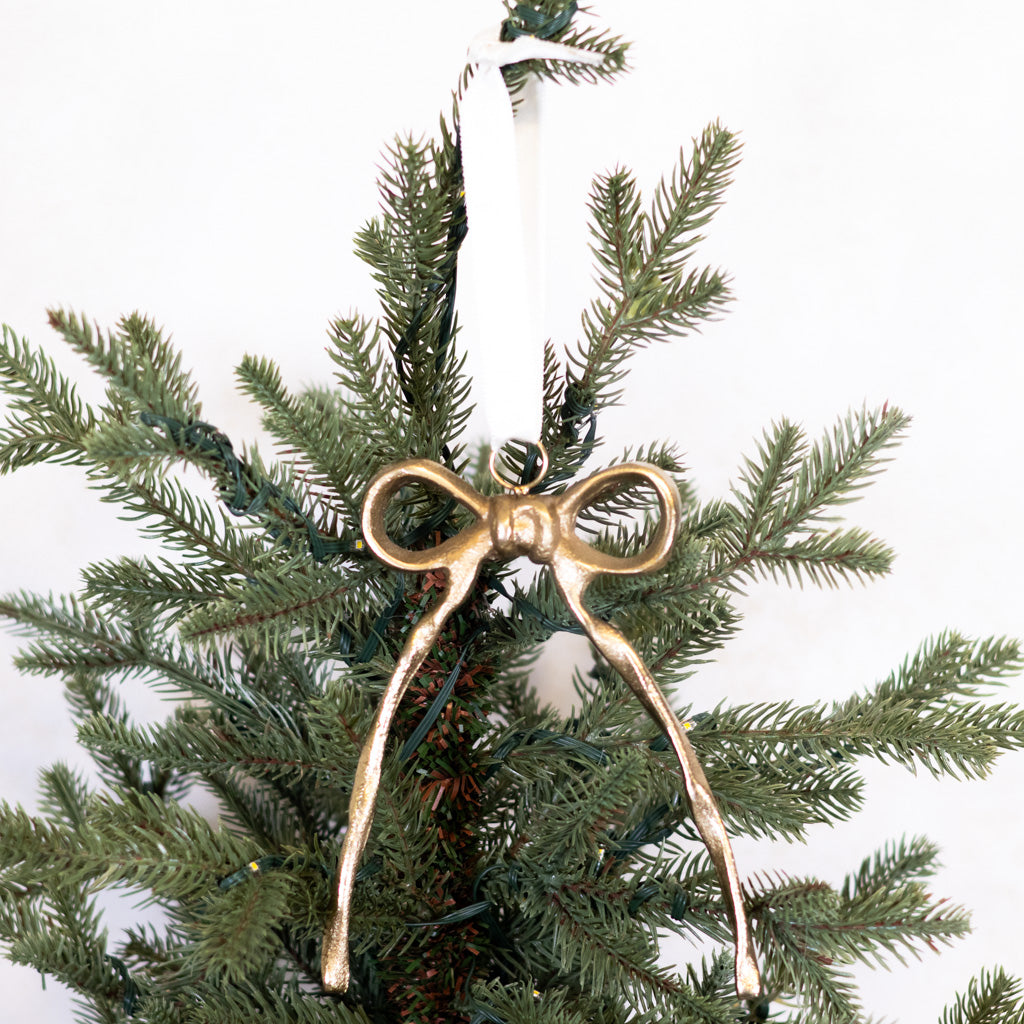 Gold Hanging Ribbon Ornament