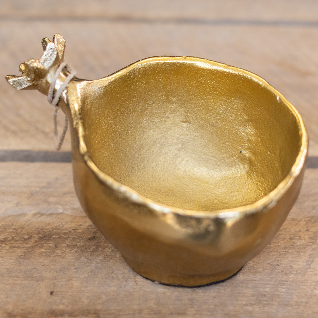 Pomegranate Gold Metal Bowl