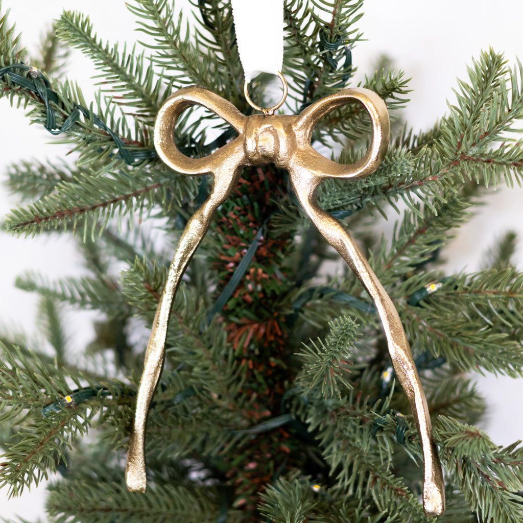 Gold Hanging Ribbon Ornament