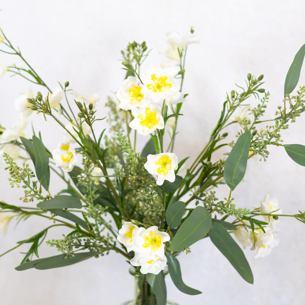 White Delphinium Bouquet Drop In