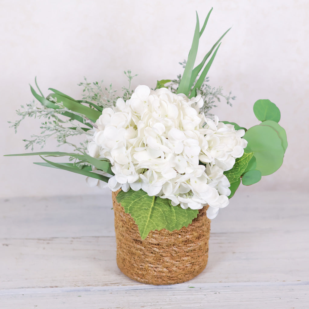 Single White Hydrangea Bouquet Drop In